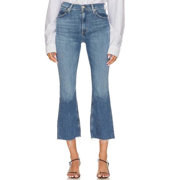 Citizens Of Humanity Isola Cropped Bootcut Frayed Hem Denim Jeans Size 32 - Picture 1 of 11